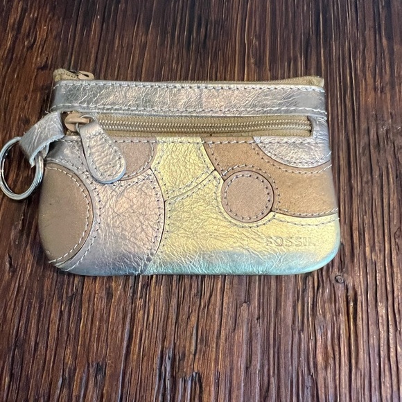 Fossil Accessories - Fossil Metallic Coin Purse with Key Ring